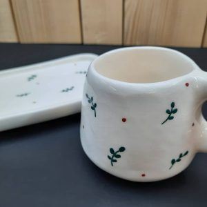 ست بشقاب و ماگ سرامیکی مدل LEAVES کد SHR 2006