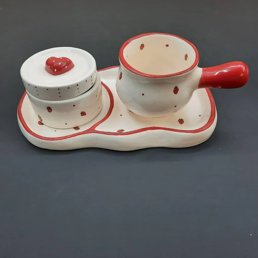 سرویس چای خوری 3 پارچه مدل Strawberry کد SHR 2011 سرویس چای خوری 3 پارچه مدل Strawberry کد SHR 2011