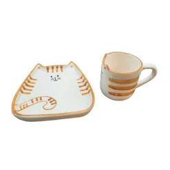 ست بشقاب و ماگ سرامیکی مدل Cute Cat کد SHR 2015