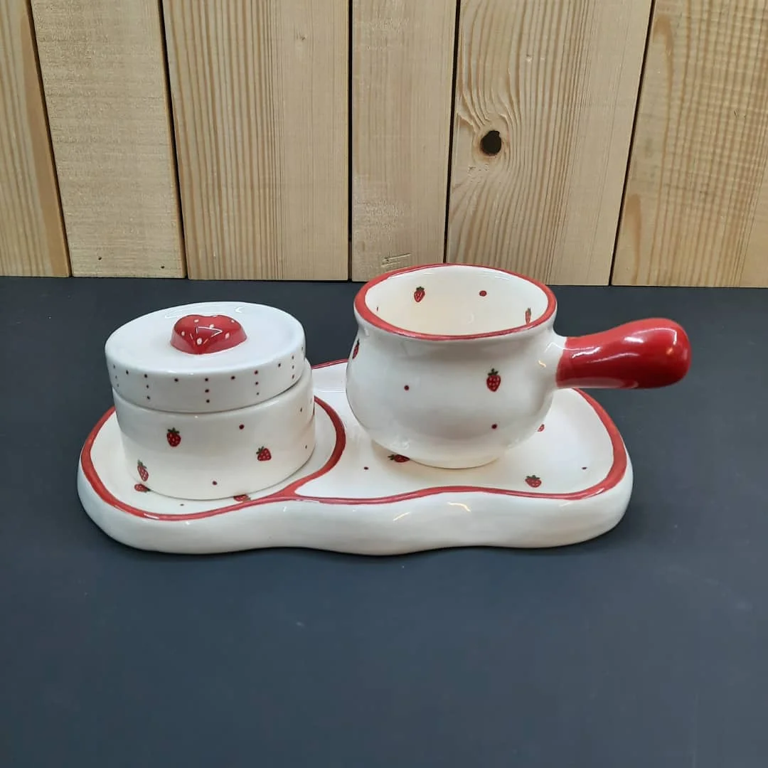 سرویس چای خوری 3 پارچه مدل Strawberry کد SHR 2011 سرویس چای خوری 3 پارچه مدل Strawberry کد SHR 2011