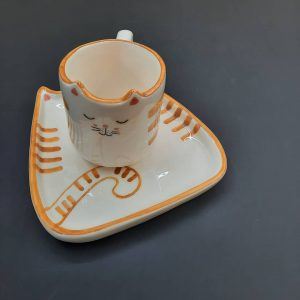 ست بشقاب و ماگ سرامیکی مدل Cute Cat کد SHR 2015