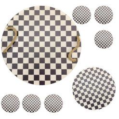 سینی مدل CHESS کد SHR 864 به همراه زیر قابلمه و زیر لیوانی