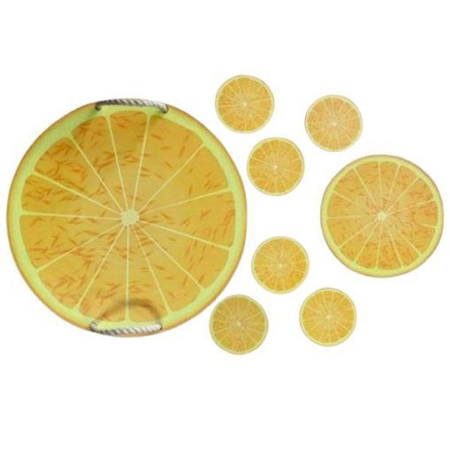 سینی مدل LEMON کد SHR 862 به همراه زیر قابلمه و زیر لیوانی